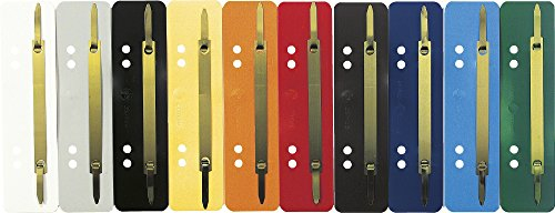 Exacompta 425025B 250er Pack Plastik-Heftstreifen Farbig sortiert. Aus PP-Folie kaufmännische Heftung Aktendulli Hefter Schnellhefter ideal für Büro und Schule