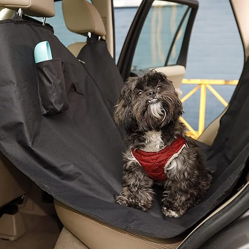 Streetwize - Heavy Duty Pet Back Sear Car Cover, Pet Car Hammock Back Seat Protector - Black, Integrated Toy Pockets (SWPET2)