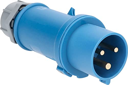 as - Schwabe CEE Enchufe para caravanas y Industria - 230 V / 32 A & 3-Polos - Resistente para Exteriores IP44 - con conexión por Tornillo - Made in Germany - Azul, 60590