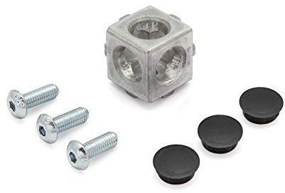 Würfelverbinder 3D 20 I-Typ Nut 5 inkl. Befestigungssatz und Abdeckkappen, VPE = 2 Stück