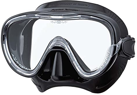Tusa Tina Tauchmaske für Damen, zum Tauchen, Schwimmen, Schnorcheln, Zirkonia, Schwarz