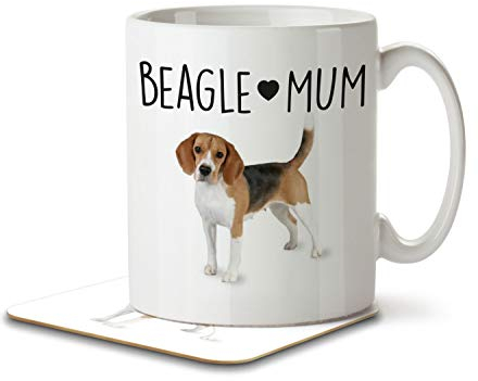 The Inky Penguin - Beagle Mum - Dog Mug and Coaster, Ceramic, 11fl. oz.