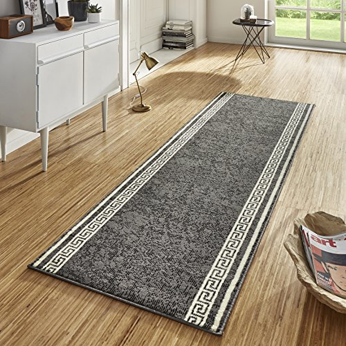 Hanse Home Teppich Läufer Casa 80x450cm – Teppichläufer Weicher Kurzflor Teppich Modernes Design Läufer für Flur, Schlafzimmer, Kinderzimmer, Badezimmer, Wohnzimmer, Küche Dekoläufer – Grau