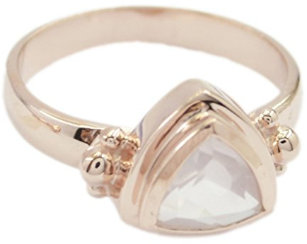 RIYO Grand Rose Quarz 925 Sterling Silber Roségold rosa Ring Schmuck 53