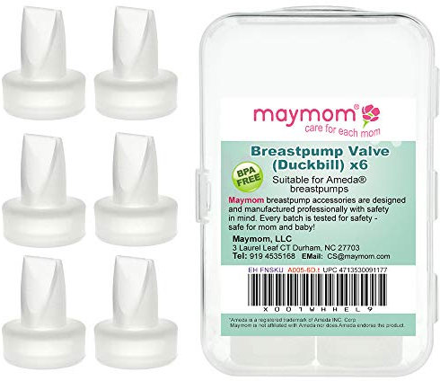 Maymom Pump Valve for Ameda Purely Yours Pumps; 6 Count Duckbills to Replace Ameda Pump Valves; Retail Packaging Factory Sealed; Compatible with Ameda HygieniKit Milk Collection System