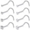 AceFun 8 STK Nasenstecker Spirale Stecker 316L Chirurgenstahl 18 Gauge mit 1.5/2.0/2.5/3.0mm CZ Strass Nasenpiercing Zirkonia Nasenschmuck Silber Farbe