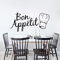 Francese Bon Appetit Decal Preventivo Vinile Adesivi murali per cucina Sala da pranzo Home Art Decoration
