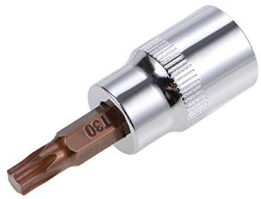 sourcing map 3/8 Empreinte x T30 Douille Torx Pointe S2 Acier CR-V 38mm Longueur pour Usage Manuel Seulement