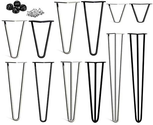 Haarnadel Tischbein, DIY Möbel Metall Tisch Beine perfekt für Schrank, Kleiderschrank, TV-Schränke, Schubladen, Nachttisch Komme Mit Freie Bodenschutzvorrichtungen und Schrauben, Möbelfüße