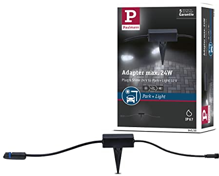 Paulmann 94550 Park + Light LED Außenleuchte Adapter IP67 Schwarz max. 24 W Verteiler Schwarz Zubehör Kunststoff Beleuchtungssystem