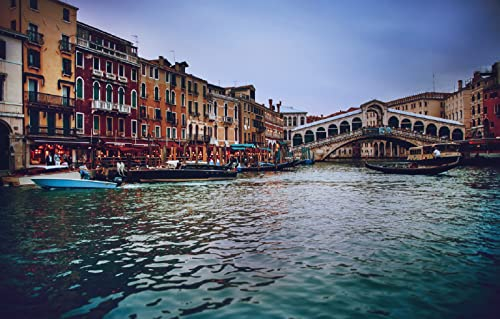 LHJOYSP 3D Puzzle Allianz Arena 1000 Teile Stadtarchitektur Venedig Italien Brücke Gondel 75x50cm