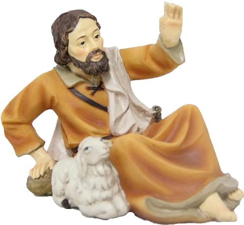 Dekoprojekt Krippenfigur Hirte liegend mit Schaf