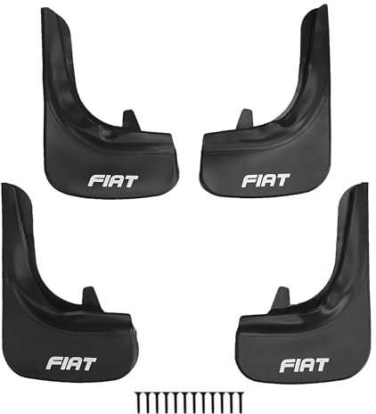 Apline Compatibile con Fiat Parafanghi Anteriori e Posteriori Set del Veicolo 4 Pezzi Nero