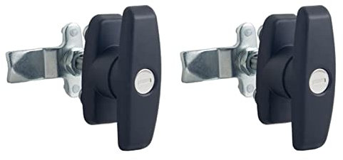 VADO VLTRA T Handle Lock,Rear Fixing T Handle Latch/Lock Keyed Garage Door Lock Cabinet Door Lock for Trailer Motorhome Caravan Canopy (2)