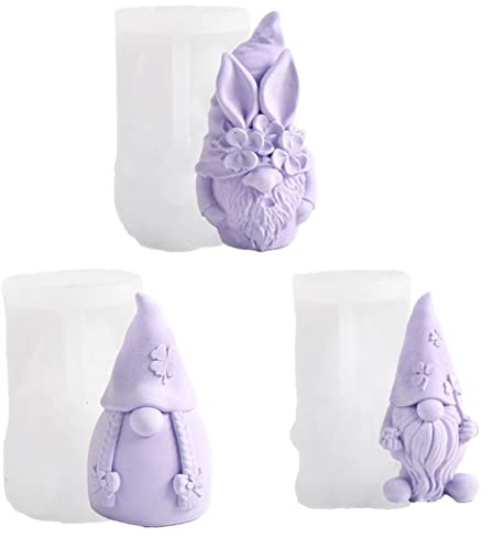 Gusengo 3D Wichtel Silikonform - DIY Handgemachte Kerzen Gießform, 3D Kerzenform Silikonform, Valentinstag Weihnachten DIY Fondant Pralinen Backformchen Ostern Wichtel Handarbeit Ornamente