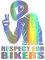 Respect for Cyclists Reflektierender Aufkleber, KIMISS 15 * 11cm Respect for Bikers Motorradaufkleber Autoaufkleber Fashion Car Decoration Sticker (Mehrfarbig)