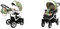 BabyLux Tropical 2-in-1 Bouncing Baby Stroller und Zubehör Kinderwagen Verstellbar und faltbar Aluminium Konstruktion Wasserdicht Nicht abnehmbare Räder Tropical Flowers