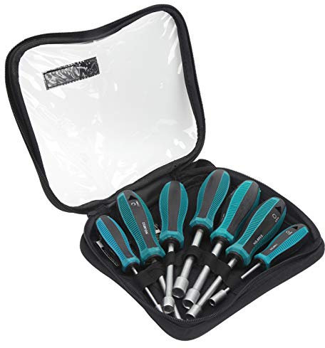 Set di Cacciaviti da 7 Pezzi, Cacciavite a Manica Esagonale in Acciaio Set di Cacciaviti a Bussola con Impugnatura Antiscivolo Utensili Manuali Portatili con Custodia