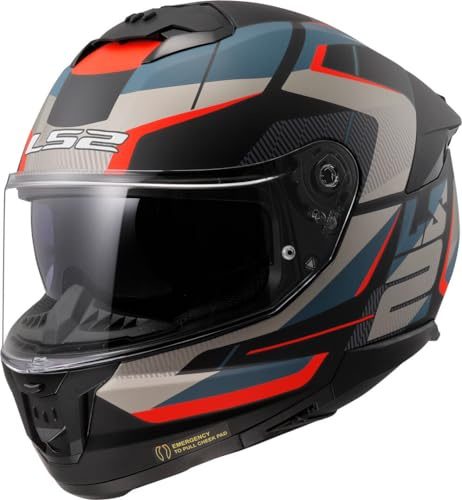 LS2, Integraler Motorradhelm STREAM II ROAD Matt Black Blue, XL