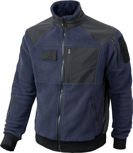 ACE Giacca in Pile Schakal Slim Fit - Giacca Outdoor per Ciclismo, Escursionismo e Trekking - Sportiva e Calda - Marina - XXL