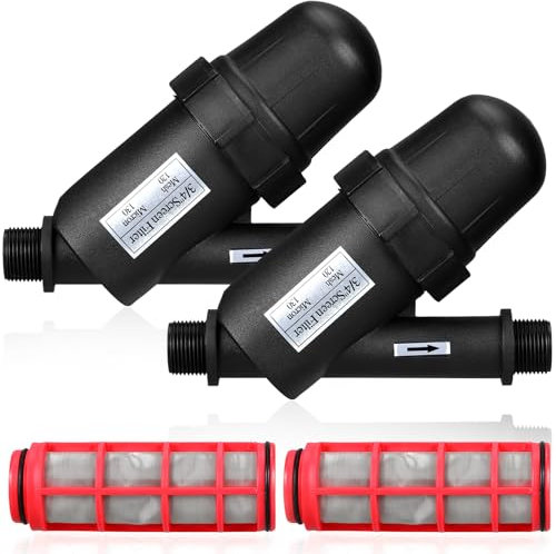 Glooglitter 2 Pcs Drip Irrigation Inline Y Filter, 3/4 x 3/4 Male Thread Connections Hydroponics Y Filter with Mesh Screen for Garden Greenhouse Agricultural Drip Sprinkler Irrigation