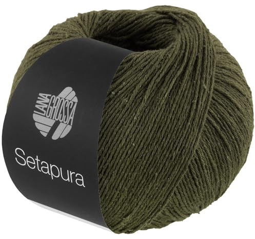 LANA GROSSA Setapura | Angenehm weiches, mattes Seidengarn | Handstrickgarn aus 100% Seide | 50g Wolle zum Stricken & Häkeln | 200m Garn FB3
