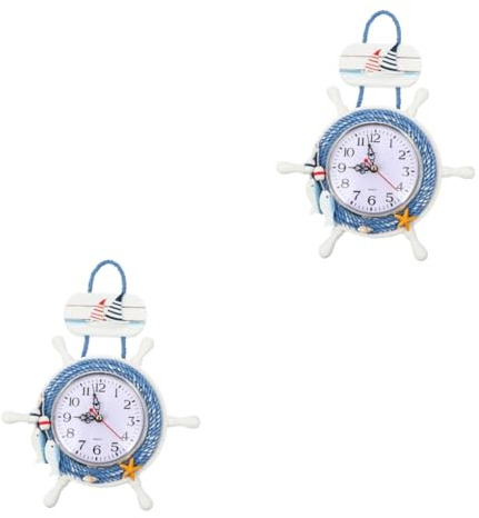 Zerodeko 2St Ruder Wanduhr -Dekor hängende Uhr Zeit Uhr herrenuhren Ornament Kunstdekor-Wanduhr hölzerne Hängeuhr das Mittelmeer schmücken Sass Digitaluhr Dekorationen