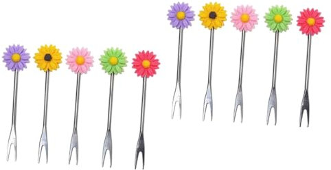 Cabilock 10 Piezas Tenedores Postre Tenedores Bocadillos Muestra Tenedores Comida Selecciones Comida Buffet Tenedores Degustación Acero Inoxidable Tenedor Dos Puntas