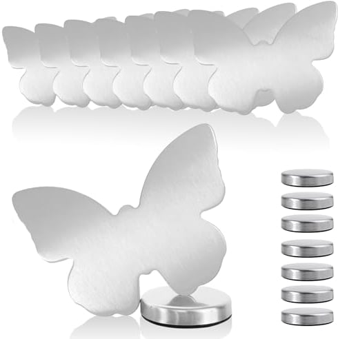 8 Stück Tischdeckenbeschwerer Magnet, Tischdeckengewichte aus Edelstahl Extra Schwer, Gewichte Tischdecke Outdoor, Tischdeckenhalter für Camping Hochzeit Garten Picknicks (Schmetterling)