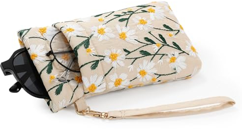 MoKo Borsa per Occhiali da Sole, Doppia Custodia per Occhiali Morbida, Astuccio per Occhiali con Cinghia di Trasporto, Organizzatore di Occhiali da Sole Portatile per Donna e Uomo, Margarita