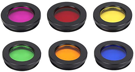 Teleskopfilter, 6 Farben, 1,25 Zoll, Bunt, für Astronomische Teleskope, Elektronik, Kamera, Fotozubehör, Mikroskop-Okulare, Filter, Optische Glaslinse Zur Verbesserung