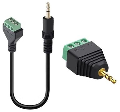 Switian Adaptateur Audio 3.5mm Mâle vers Borne à Vis 3 Broches Femelle - Câble 30cm (1/8) - sans Soudure - pour Haut-Parleur, PC, Téléphone