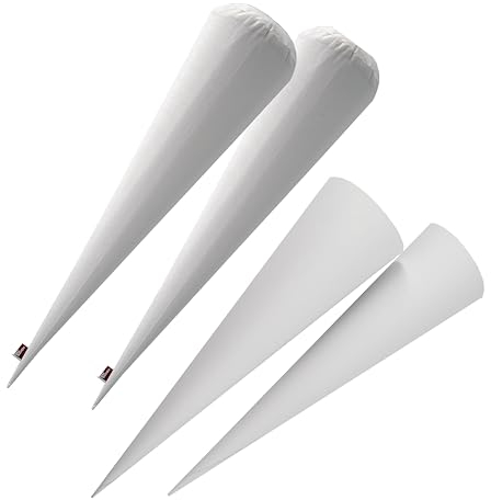 POWER INN 2er Set Schultütenkissen ca. 70cm + Passende Papprohlinge | Zuckertüte Innenkissen zur Einschulung | Füllkissen für die Schultüte | Stoff 100% Baumwolle |(2, 70 cm + Rohling)