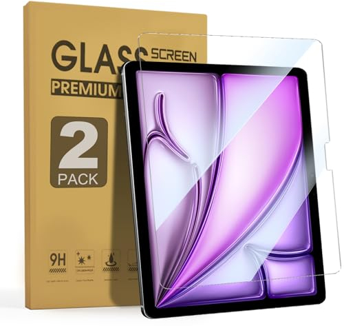 zenrich 2 Pack iPad Air 13 inch Screen Protector 2025 2024 with Anti Blue Light, Tempered Glass Screen Protector with 9H Hardness/HD Clear/Scratch Resistant/Bubble Free for iPad Air 13