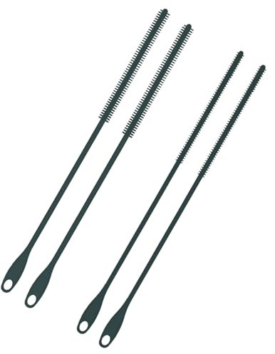 4pcs Straw Cleaner Brush Extra Long, 9.45in Silicone Straw Brush Reusable Straw Cleaning Brush 6mm & 8mm Flexible Straw Crevice Pipe Cleaners for Metal Glass Straws (Grey)
