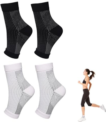 2 Paare Knöchelbandage Sprunggelenk Bandage,Fußbandage Kompressionssocken Damen Fuß Orthopädische Socken,Herren Achillessehne Knöchel Plantar Sock,Fasciitis Kompression,für Laufen Tanzen Wandern (XXL)