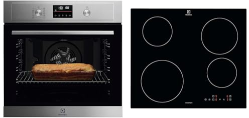 Electrolux Serie 600 Forno da Incasso Multifunzione, Capacità 72 L, EOF4P46X, Classe A+ & Serie 300 Piano Cottura a Induzione 4 Fuochi da Incasso, EIB60424CK, Comandi SliderTouch