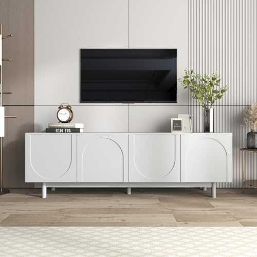 Dalred Leichte Lowboard-TV-Möbel im Luxusstil, strukturierte Türen, verstellbare Trennwände