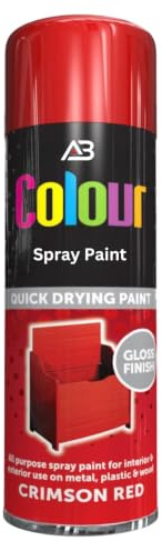 AlezyB - 6 x Crimson Red 400ml All Purpose Spray Paint | Use on Metal, Wood, Plastic and Multipurpose Aerosol Professional Quality Perfect Finish, for Interior Exterior and Excellent Coverage
