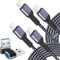 YISH Cable USB C a USB C Carga Rápida：65W PD Cable USB Tipo C Carga Rápida Nylon Datos Cargador de Teléfono Tipo C Compatible con iPhone 16 15 Pro Max Samsung Galaxy S24 S23 Pixel iPad MacBook, 2M+2M