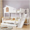 Sapgaks Lit superposé avec 2 tiroirs et Toboggan,lit Enfant avec Garde-Corps Haut,lit cabane Enfants 90/120x200cm avec fenêtres caractéristiques,Cadre de lit en Bois Massif,Blanc