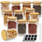 CACUINA 12PCS 220ML Spice Jars Premium Glass Bamboo with Lids and DIY Labels Seasoning Jars,Spice Pots, Spice Storage Jars Set Airtight For Kitchen Storage