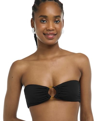 EIDON Damen Aria Bandeau Bikini Top Swimsuit with Ring Detail and Sash Tie Back Bikini (1er Pack)