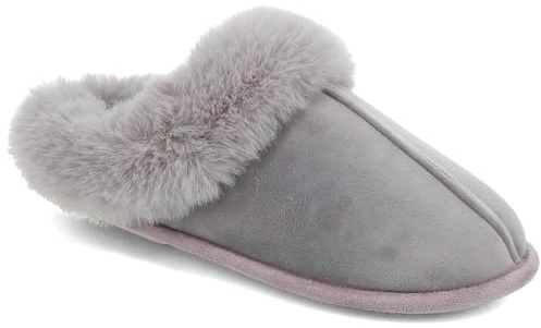 Pavers Memory Foam Mule Slippers - Grey Size 5