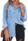 MINTLIMIT Womens Denim Shirt Long Sleeve Button Down Shirt Casual Lightweight Jean Shirt Jacket Vintage Denim Blouses Tops with Pockets, Blue