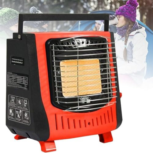 Tragbarer Gasheizer, Kleiner Mini-Gasheizer, 5000 BTU Butan-Keramik-Gasheizer mit automatischem Abschaltschutz, für Reisen, Camping, Wohnwagen, Angeln, Zuhause, drinnen und draußen, kompakt