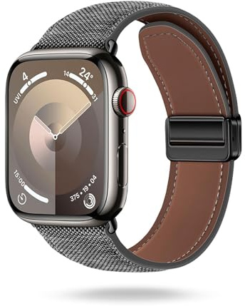 ONEFLOW Denim Loop kompatibel mit Apple Watch, Armband aus Jeans Stoff, Ersatzarmband in Demin Design, Textil iWatch Armbänder Damen Herren Ersatz Watch Band Magnetisch