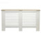 OHS Large Cream Radiator Cover with Oak Look Top, Stylish Slatted Design Frame Top Shelf Wooden Radiator Cover MDF for Living Room Bedroom Hallway