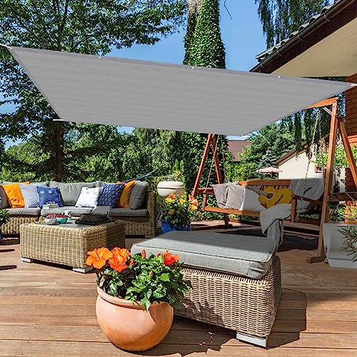 Awning 3,5 x 6,5 m Tear Resistant Gazebo Pergola für Outdoor Garten Patio 95 % UV Block Grau Farbe mit Halterungen ideal für Lawn und Screen Shelter