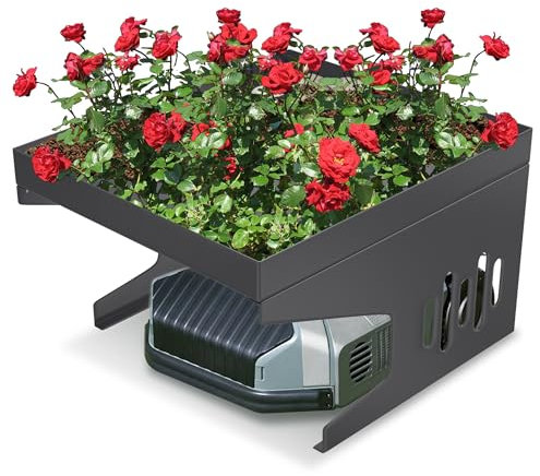 NAIZY Mähroboter Garten Garage Dach Anthrazit Metall Carport Schutzhülle für Rasenroboter Rasenmäher Schutz vor Regen, Hagel und UV-Strahlen 70 x 60 x 43 cm